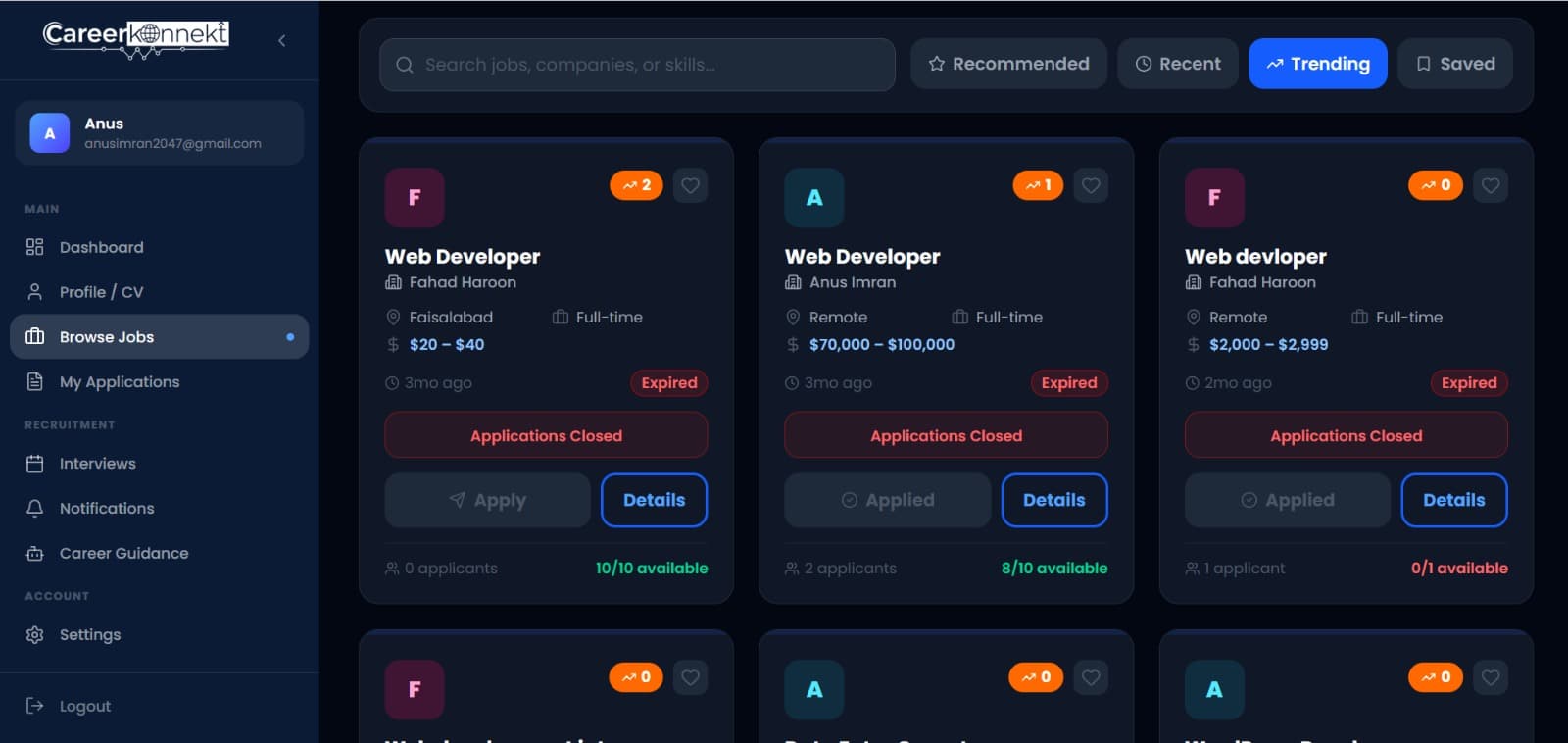 CareerKonnekt: AI Hiring Automation Platform Full Platform Production Screenshot